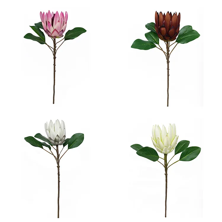 리얼 터치 실크 꽃 장식 결혼식 가정 장식 결혼식 작은 인공 꽃 단일 꽃 하이 퀄리티 protea