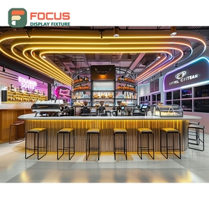 Premium Cafe Service Counter Tempered Glass Front Coffee Bag Display Area Storefront Service Counter - Product Image 3