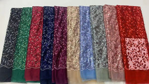 Produsen Kain Brokat Gaun Anak Mewah Tersedia dengan Payet Daun Jala Bordir Gaya Tradisional Romantis Mewah - Product Image 6