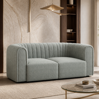 Ensemble de canapés modulaires YUANCHANG - Revêtement en tissu, pieds en acier inoxydable, design carré, garnissage en éponge, meubles de salon modulaires pour la maison