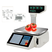 Báscula Digital Electrónica Veid con Impresora de Códigos de Barras para Cálculo de Precios, Impresión de Etiquetas y Pesaje en Supermercados y Comercios Minoristas