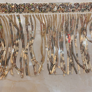 Commercio all'ingrosso paillettes nappa frange paillettes catena trim per abito da ballo latino <span class=keywords><strong>macrane</strong></span> nappa frange donne - Product Image 2