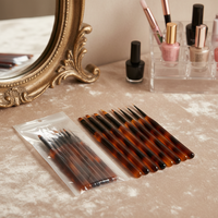 Prix d'usine – Ensemble de pinceaux pour nail art français avec manche motif écaille de tortue, poils en nylon, pinceau oblique pour gel UV et liner