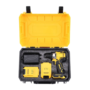 Perceuse à percussion professionnelle 10 mm sans clé, jaune, lithium rechargeable, <span class=keywords><strong>double</strong></span> vitesse, sans balais, personnalisable OEM - Product Image 3
