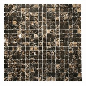 Mosaico de Vidrio para Baño, Estilo Parqué Moderno Oscuro, con Mezcla de Piedra Marrón, Gris Iridiscente y Efecto Agrietado, 300*300MM - Product Image 4