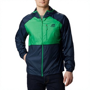 Chaqueta Cortavientos para Hombre LONG MISSION INDUSTRY, Transpirable, con Bloques de Color Verde Marino, Nailon/Poliéster, Estilo Casual, Ropa de Calle para Invierno - Product Image 1