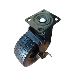Roue pivotante en acier <span class=keywords><strong>de</strong></span> 8 pouces, résistante à l'usure, amortissante, robuste, en polyfoam solide, avec frein à pédale et <span class=keywords><strong>bande</strong></span> <span class=keywords><strong>de</strong></span> <span class=keywords><strong>roulement</strong></span> - Product Image 2