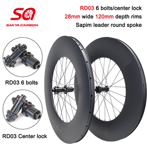 700C Carbon-Fahrradlaufräder 120 mm Profilhöhe 28 mm Breite Scheibenbremse Center Lock/6-Loch-Nabe Rennrad-Carbon-Laufradsatz - Product Image 1