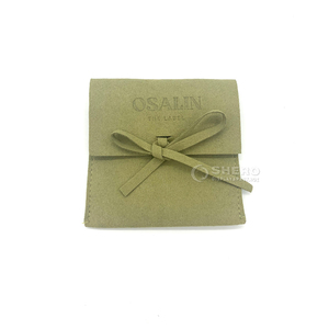 Sac enveloppe en microfibre de luxe personnalisé avec ruban imprimé logo en relief emballage de portefeuille en daim pochette sac à poussière bijoux maquillage - Product Image 6