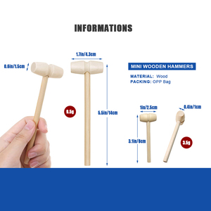 Petit marteau en bois, 5 pièces, accessoires pour animaux, <span class=keywords><strong>jouets</strong></span> et accessoires, artisanat en bois, outils de gâteau, marteau de chasse au chocolat - Product Image 4