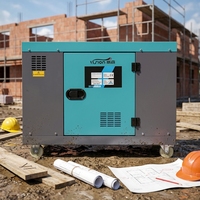 Générateur diesel 7500W 7,5KW silencieux, démarrage électrique, alimentation de secours portable, monophasé ATS 50/60Hz DG9500LN