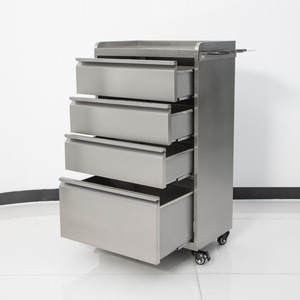 Professional Stainless Steel Tool Storage Cabinet 4-Wheel <b>Trolley</b> for Beauty Salons Barber Shops-Modern Design Durable Easy - Product Image 4