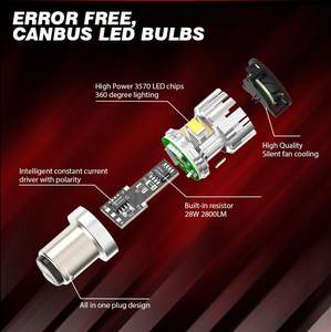 LANSEKO alogeno dimensioni CB10 CANBUS 1157 senza errori BA15D BAY15D LED luci dei freni con 2800lm 28W per auto luci a lampadina a LED - Product Image 2