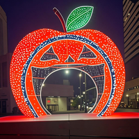 Arco de Calabaza LED Rojo 2D - Decoración para Fiesta de Halloween con Clasificación IP65, Material de PVC para Exteriores, Granjas, Centros Comerciales y Grandes Eventos