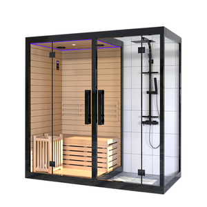 أحدث غرفة ساونا خارجية من خشب الأرز الأحمر تدمج بين الدش والساونا والراحة - Product Image 3