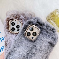 Coque en peluche 3D mignonne avec oreilles de lapin pour iPhone 12, antichoc en TPU souple, 2 couleurs – Offre spéciale usine 2021