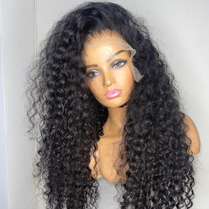 Peluca de pelo rizado birmano de cabello brasileño 100, pelucas vírgenes transparentes frente de encaje de cabello humano personalizado, peluca de compra al por mayor para mujeres negras - Product Image 1