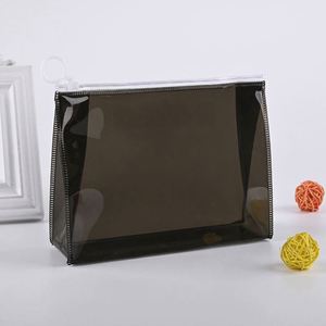 J21526 Simple Fashion <b>Transparent</b> Pvc <b>Makeup</b> Pouch Customized Logo Toiletries Organizers Women Waterproof Portable Wash <b>Bag</b> - Product Image 3