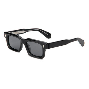 Lunettes de soleil de luxe unisexes rondes ovales effet écaille de tortue, monture en acétate à rivets, verres polarisés teintés jaunes UV400 pour la conduite - Product Image 6
