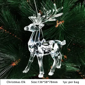 Kerst Ornamenten Sneeuwvlok Decoraties Set Acryl Crystal Clear Opknoping Kerstboomversiering Hanger Voor Kerstmis Nieuwjaar