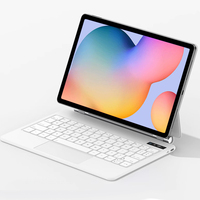 Keyboard ajaib Premium dengan lampu latar 7RGB alas sentuh bawaan untuk casing Keyboard sakelar gunting Samsung Galaxy Tab S6 Lite