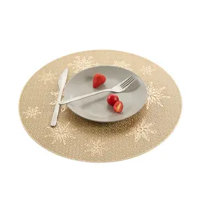 Hot Selling Round Shape Anti-skid Heat-insulation PVC Placemat For Dining Table Non-slip Table Mat