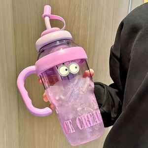 <b>Reusable</b> Plastic Water Bottle Tumbler <b>Cup</b> Straw <b>Lid</b> Infuser Handle Direct Drinking for Back to School - Product Image 5