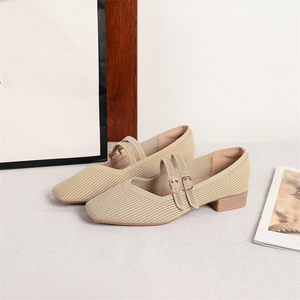 Nuevos Zapatos de Moda Transpirables para Mujer, Zapatos Casuales Cómodos para Caminar, Talla Grande 43, Zapatos Mary <span class=keywords><strong>Jane</strong></span> de Punto con Tacón Bajo para Mujer - Product Image 3