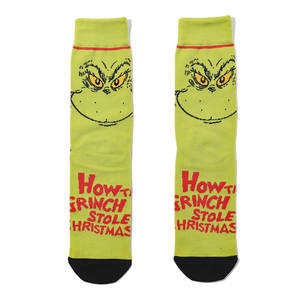 Chaussettes pour hommes en coton décontractées de printemps, motif dessin animé anime, anti-frottement, ODM, vert monstre de Noël, créatives, tendance Instagram, transfrontalières - Product Image 5
