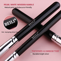 Beii B30 Ensemble professionnel de 30 pinceaux de maquillage avec manche en bois noir, ensemble de pinceaux de maquillage de luxe, poils de chèvre naturels, marque privée