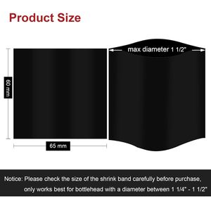 Bandas Termoencogibles <span class=keywords><strong>de</strong></span> PVC Negras Personalizables, Etiquetas Termoencogibles <span class=keywords><strong>de</strong></span> 65x60mm, Sellador Termoencogible para Botellas <span class=keywords><strong>de</strong></span> Vino, Salsa y <span class=keywords><strong>Aceite</strong></span> <span class=keywords><strong>de</strong></span> <span class=keywords><strong>Oliva</strong></span> - Product Image 2