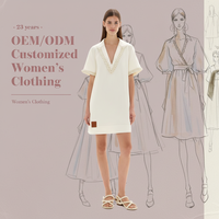 Nouvelle Robe Courte Femme Chic Bohème Col Polo Blanc Cassé Col en V Profond Bordure en Corde Tressée Manches Courtes Coupe Droite Personnalisable Vente en Gros
