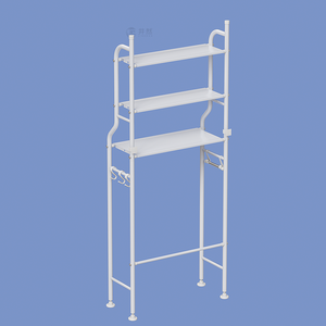 Support de toilette personnalisé à 3 niveaux en métal pour salle de bain étagère de salle de bain blanche à trois niveaux et organisateur étagère de rangement pour toilette salle de bain - Product Image 2