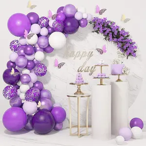 Cool Balloons Prices Ballons Wholesale Happy Baby Balloons Pastel Ballon Garland Purple Balloon Garland With Butterfly