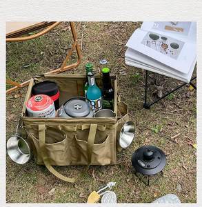Sac de rangement grande capacité pour outils de camping et de voyage, sac pliable pour bois de chauffage, sac à main pour pique-nique, barbecue et organisateur de couverts - Product Image 3