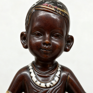Scultura Decorativa in Poliresina di Bambini Africani Carini per <span class=keywords><strong>Arredamento</strong></span> Casa o Ufficio, Artigianato in Resina Fatto a Mano - Product Image 6