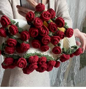 Manta Romántica Hecha <span class=keywords><strong>a</strong></span> Mano con Patrón <span class=keywords><strong>de</strong></span> Rosas Rojas <span class=keywords><strong>para</strong></span> Decoración del Hogar <span class=keywords><strong>para</strong></span> el Dí<span class=keywords><strong>a</strong></span> <span class=keywords><strong>de</strong></span> la Madre o Navidad - Product Image 4