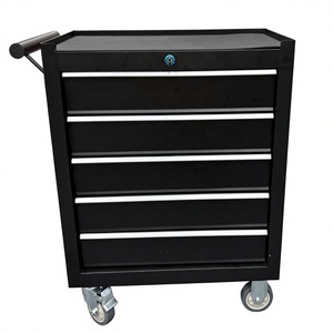 Black <strong>Best</strong> Selling Metal Steel Drawer <strong>Tool</strong> Box Roller <strong>Tool</strong> Trolley Mobile Cabinet with Wheels - Product Image 1