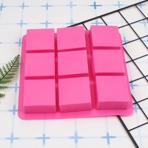 Handmade Tự Làm BPA Free 9 Khoang 6X6CM Vuông Hình Dạng <span class=keywords><strong>Silicone</strong></span> Xà Phòng Làm Khuôn - Product Image 3