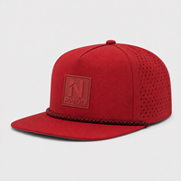 Casquettes de golf en gros avec cordon, vert, 6 panneaux, visière plate, ventilées, performance, casquette de baseball personnalisée pour hommes, casquettes de golf d'extérieur