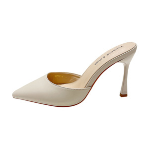 Youxianmei Shoes <b>Pointed</b> <b>Toe</b> High Heel <b>Mules</b> Genuine Leather 9777-1 Korean Style Fashion All Seasons - Product Image 2