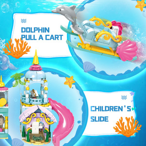 Blocchi di Costruzione in Plastica ABS Woma, Castello della Principessa Fai-da-Te, Mondo Sottomarino, Parco Giochi Assemblabile con Piccole Particelle, Giocattoli per <span class=keywords><strong>Bambini</strong></span> - Product Image 4
