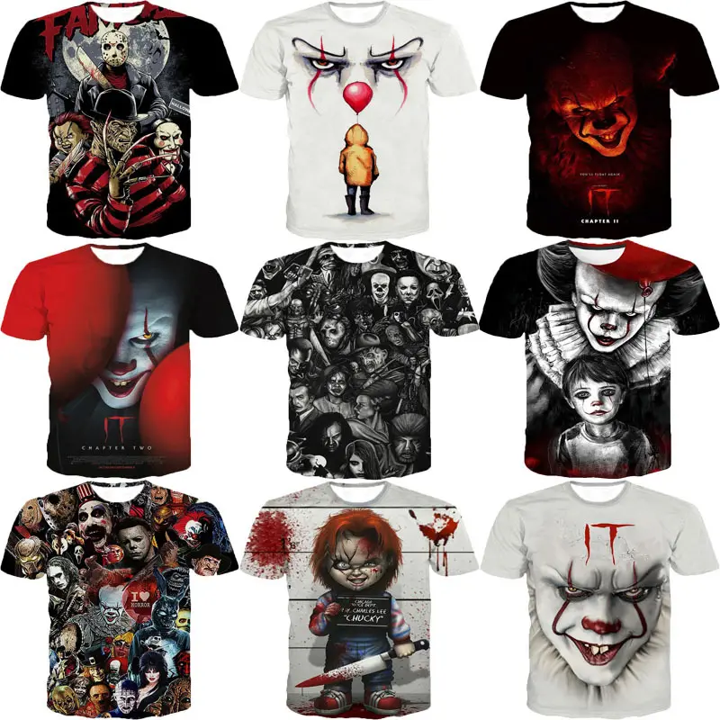 Film 3d Bedrukt Heren T-Shirts Korte Mouwen Ronde Hals Pullover Heren En Dames Casual Shirts Groothandel