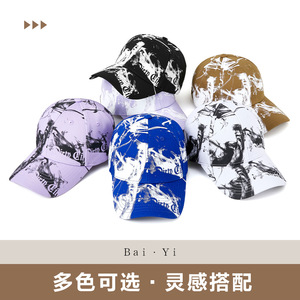 หมวกเบสบอลพิมพ์ลายผ้าฝ้ายแท้สำหรับผู้ชายสไตล์เกาหลีลำลองกลางแจ้งหมวกป้องกันแสงแดดฤดูใบไม้ผลิฤดูร้อน - Product Image 5