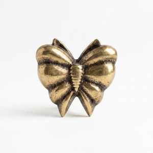 AK Brass Butterfly Shape Metal Cabinet Knob Gold Antique Finish Luxury <b>Wardrobe</b> Drawer Furniture <b>Hardware</b> Decorative Handle - Product Image 4