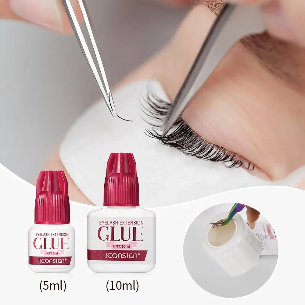 free odor eyelash glue individual eyelash glue with private label best glue 10ml red package quick drying lash adhesive