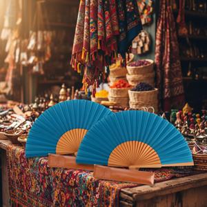 Abanico Plegable de Bambú Pintado a Mano, Estilo Español, con Logotipo Personalizado de Alta Calidad, Abanico Portátil para Regalos Empresariales - Product Image 4