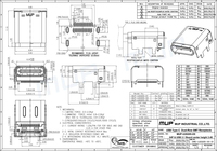 Connecteur USB C embarqué 24 broches USB 3.1, remplacement de la version Molex sur carte de circuit imprimé, pour la charge et le transfert de données 10 Gbit/s
