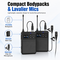 Système de micro-cravate sans fil double canal TK2000-L, microphone cravate sans fil UHF True Diversity pour salles de conférence