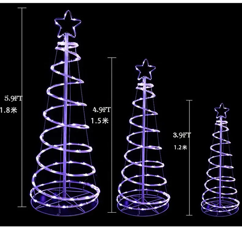 LEDライト付きスパイラルクリスマスツリーRGBスパイラルツリーライトクリスマスストリングライトクリスマスツリー4FT5FT6FT